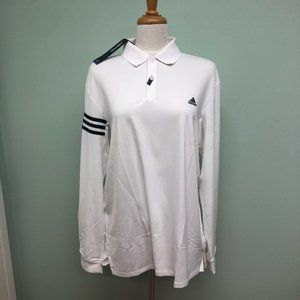 Adidas Long Sleeve Golf Polo Shirt White